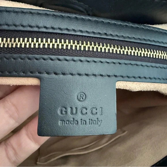 GUCCI Signature Guccissima GG Fold Over Leather Tote Bag HandBag Crossbody Strap